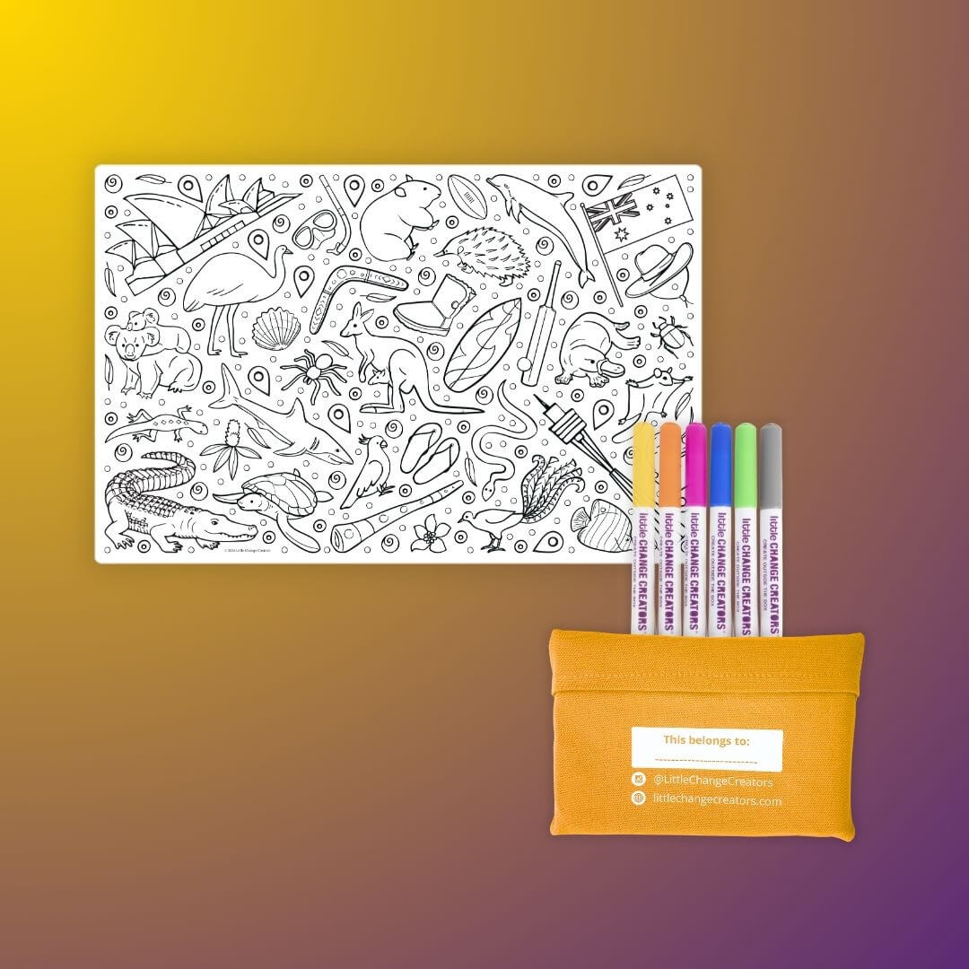Re-fun-able 'pocket Colouring Set' - G'day!