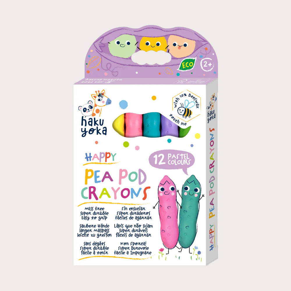 Pea Pod Crayons 12 Pastel Colours - Haku Yoka
