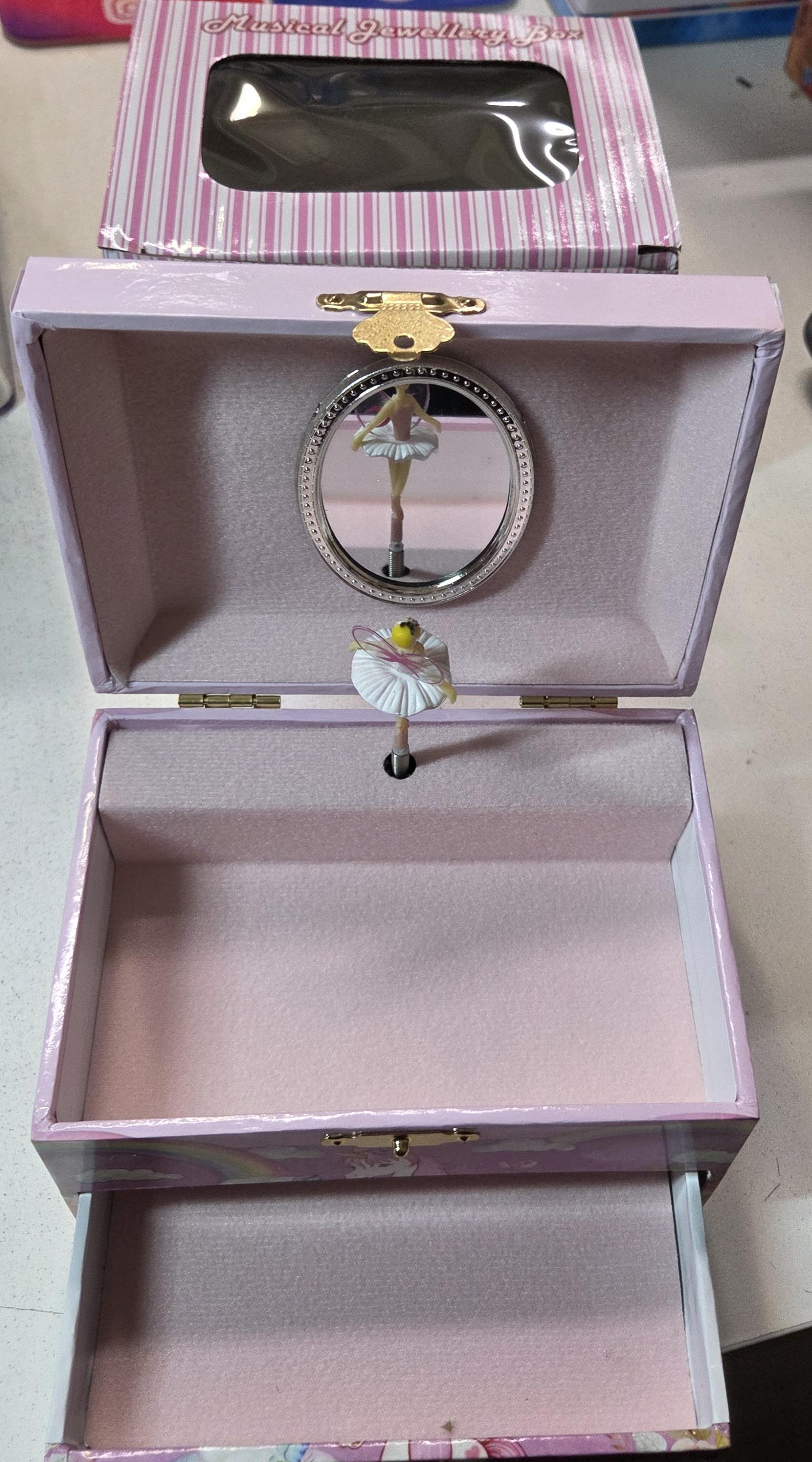 Music Jewel Box Dome ~ Paper Mirror Unicorn Rainbow - Belta