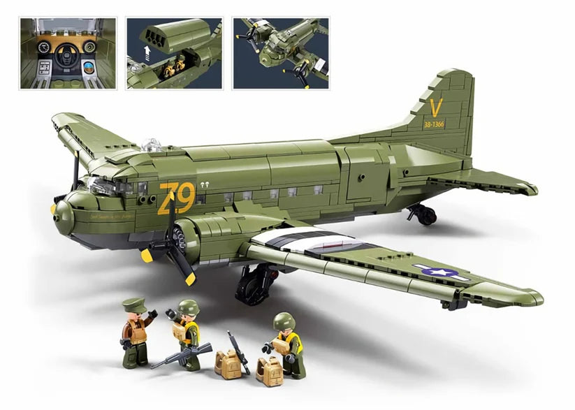 Model Bricks C-47-S Airtrain 1015pcs - Sluban