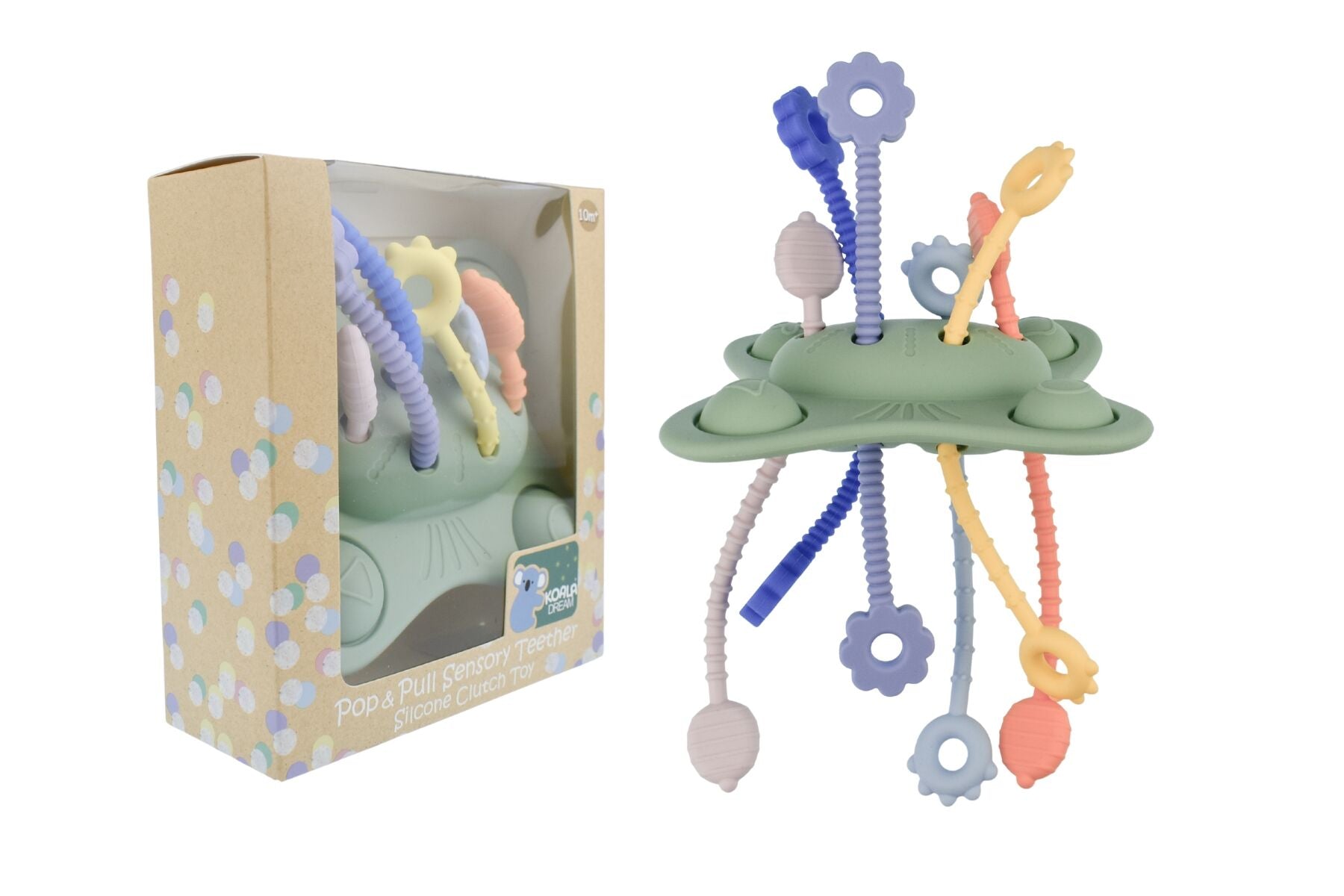 Silicone Pop & Pull Sensory Teether _ Koala Blue