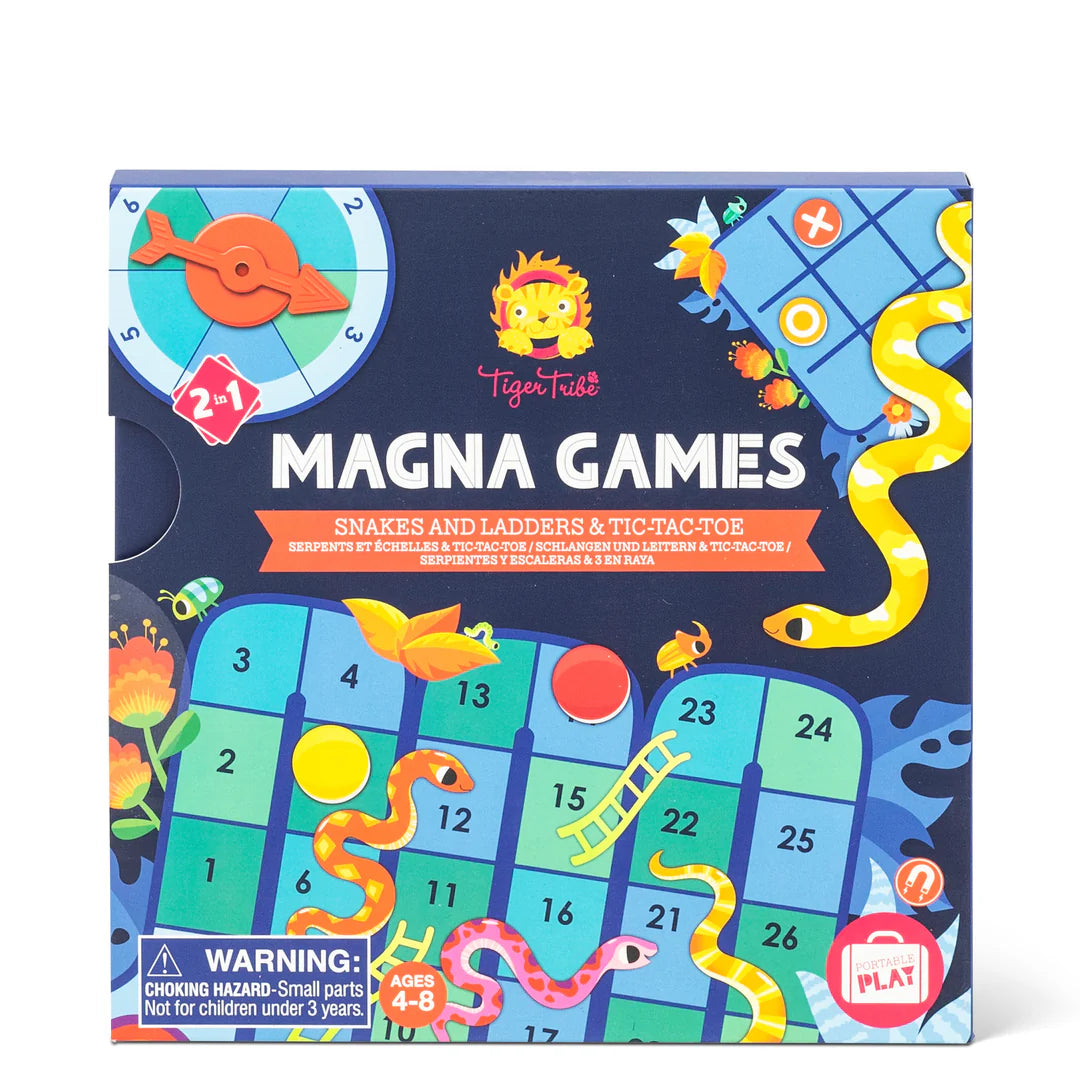 Snakes & Ladders & Tic-tac-toe Magna Games -Tiger Tribe