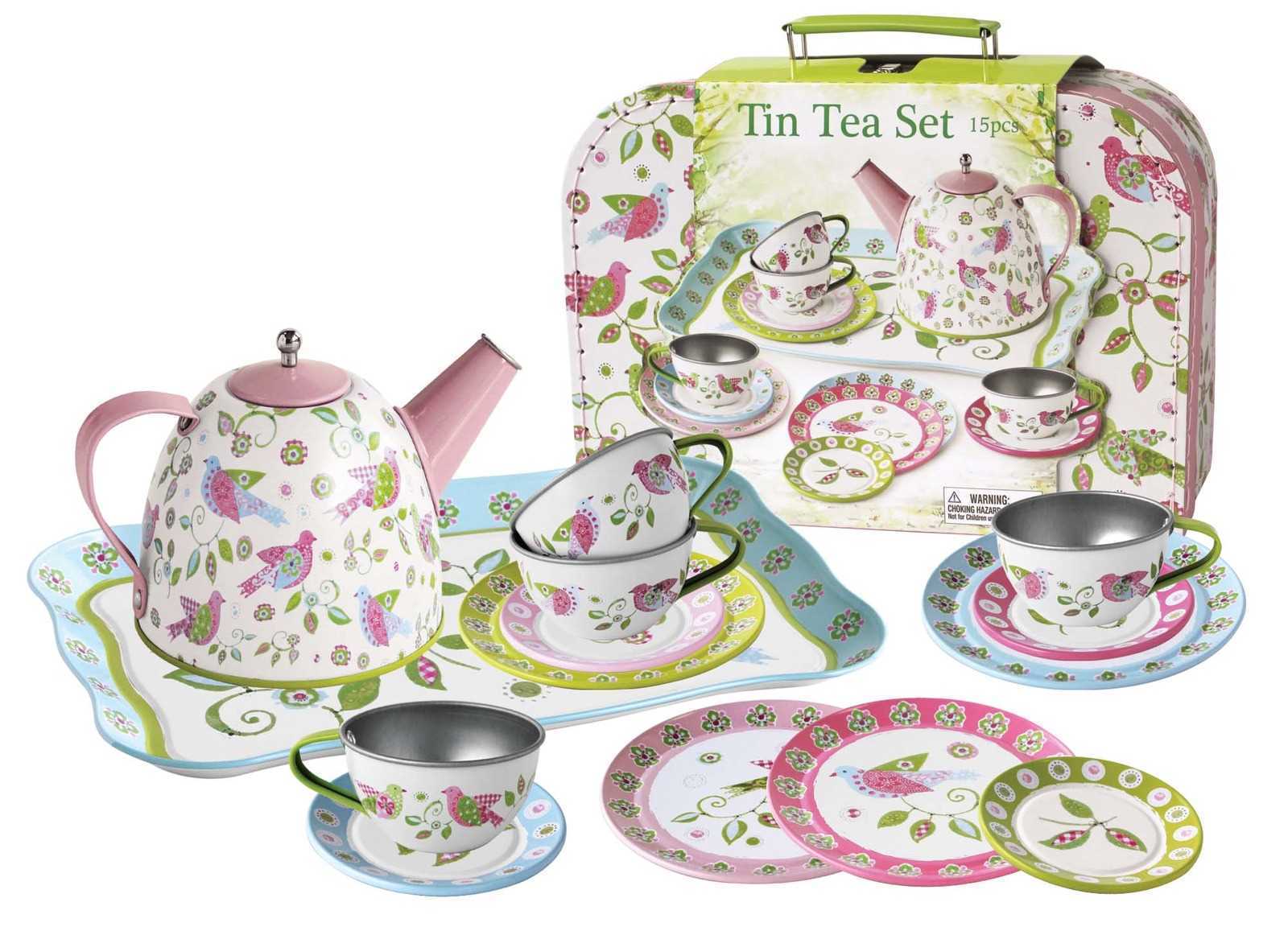 Tin Tea Set Bird - Champion