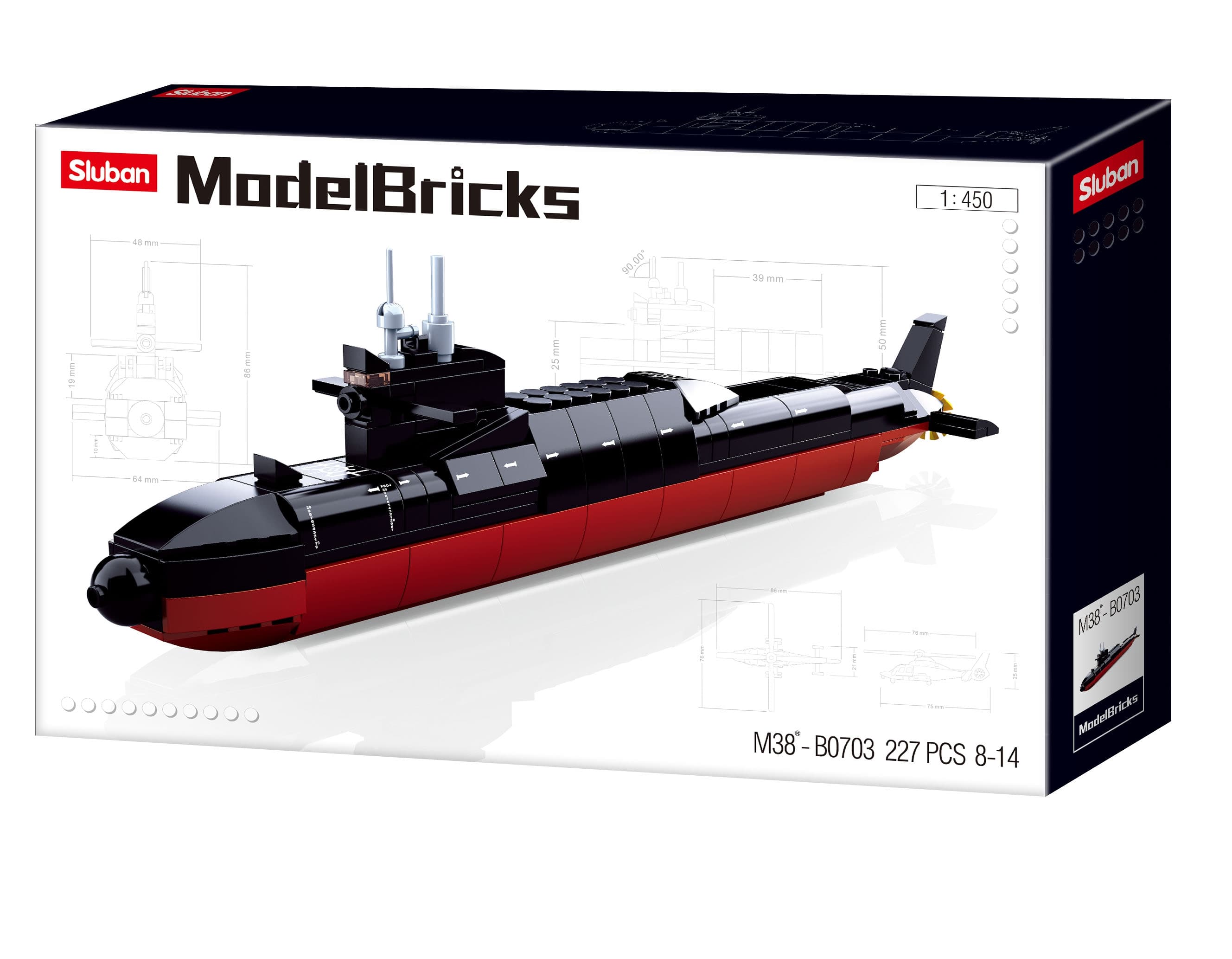 Model Bricks Submarine Scale 1:450 - Sluban