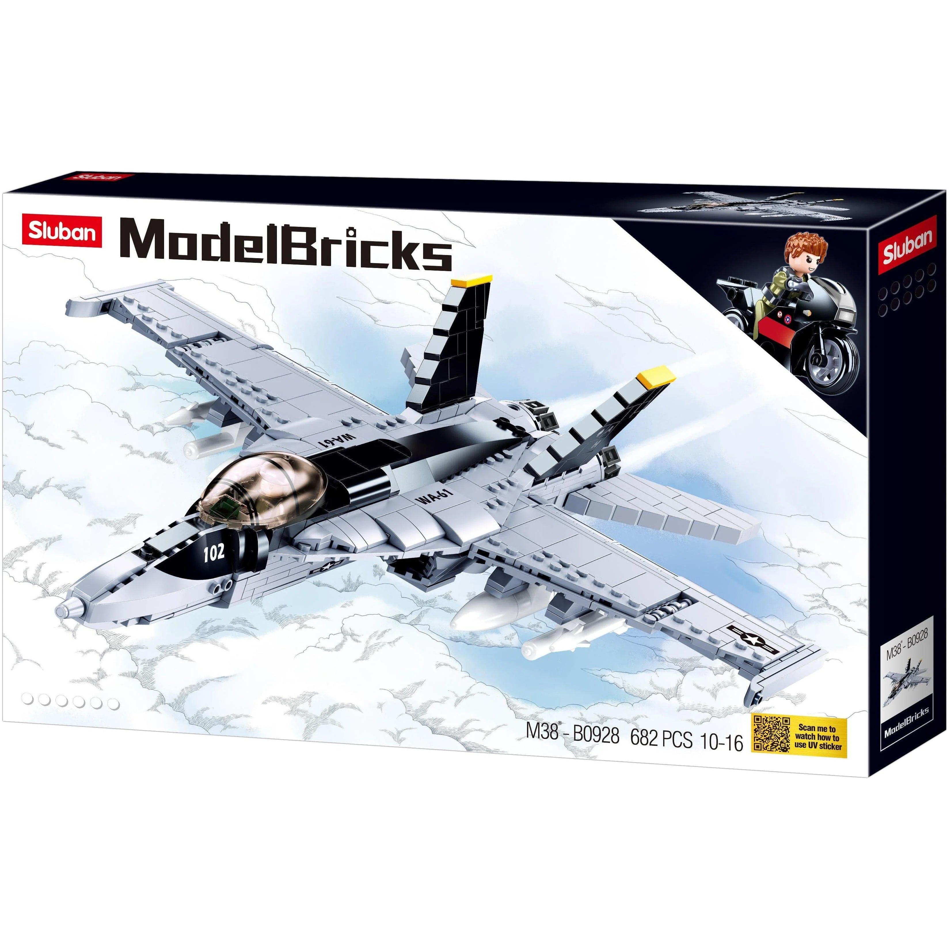 Model Bricks F/A 18E Super Bumblebee 682pcs - Sluban