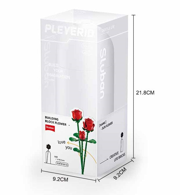 Life Bricks Red Rose - Sluban