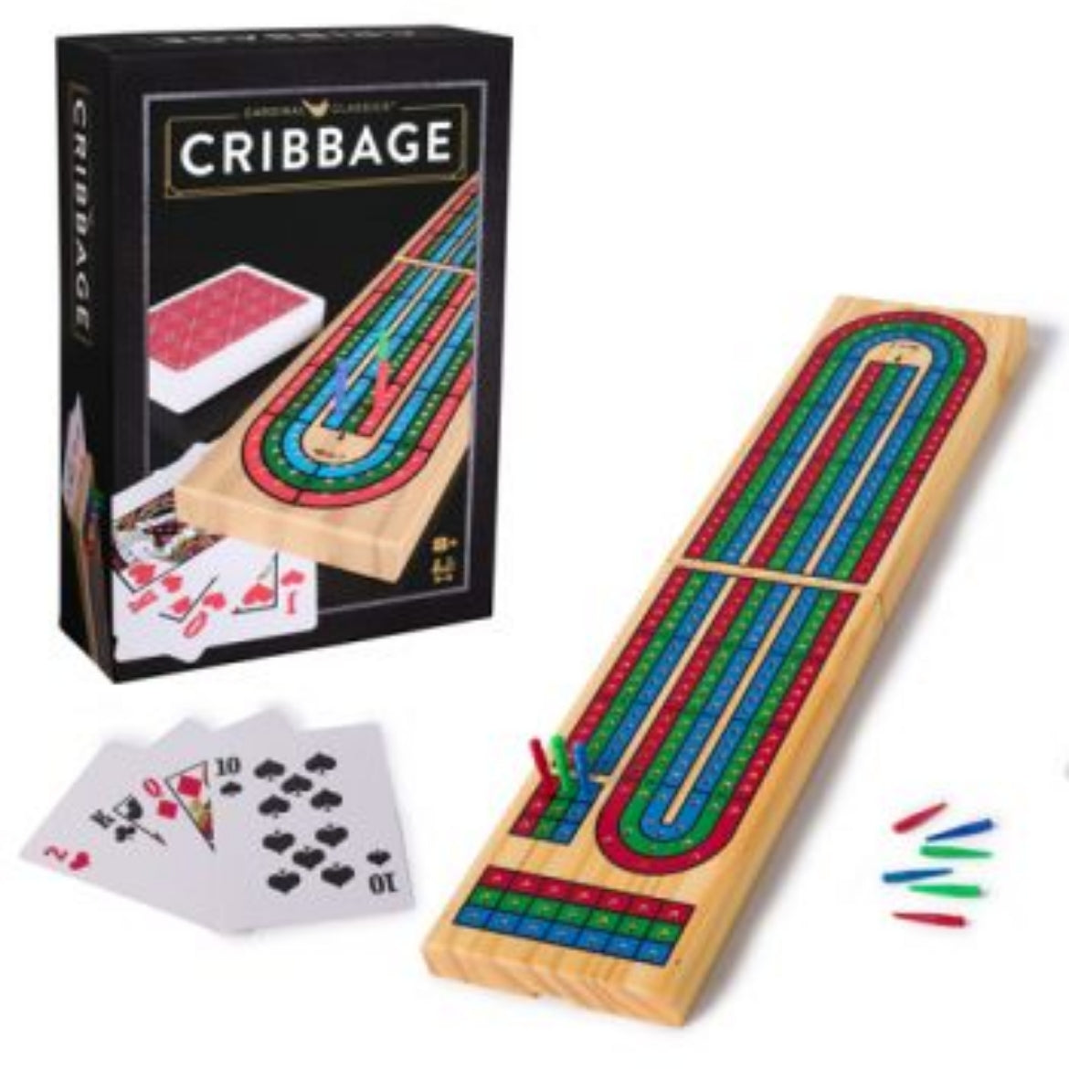 Solid Wood Cribbage w/ folding Board Cardinal Classics - All Brands