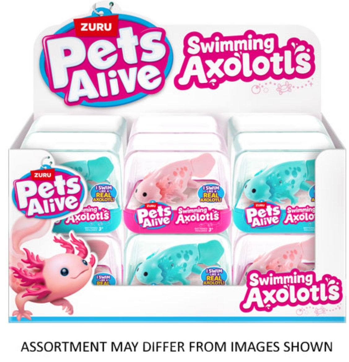 ZURU Pet's Alive Swimming Axolotl asstd Colours - All Brands Toys