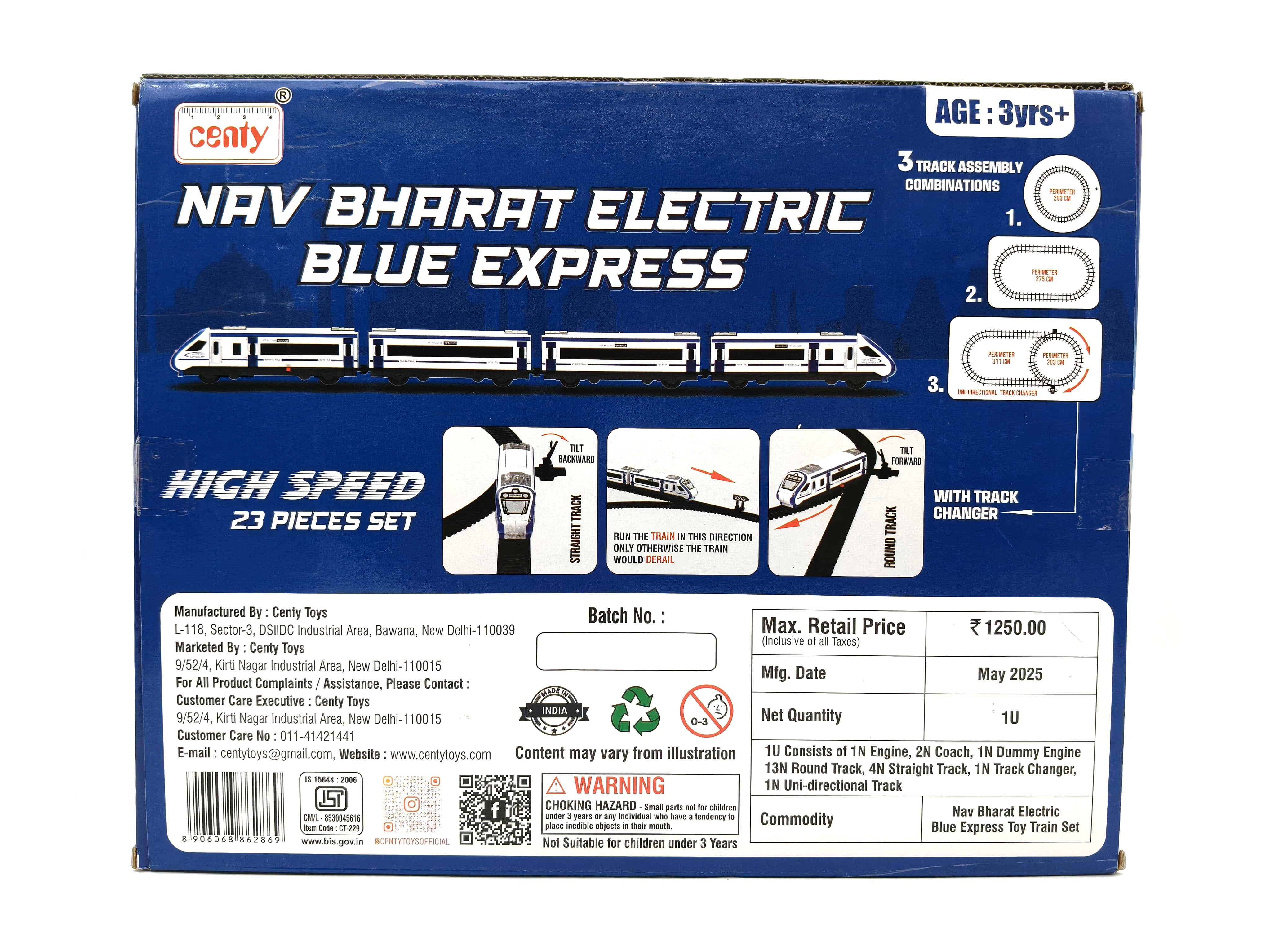 Nav Bharrat Electric Train set Blue Express - Belta Brands