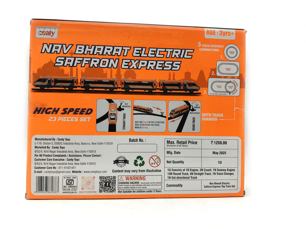 Nav Bharat Electric Train set Saffron Express - Belta Brands