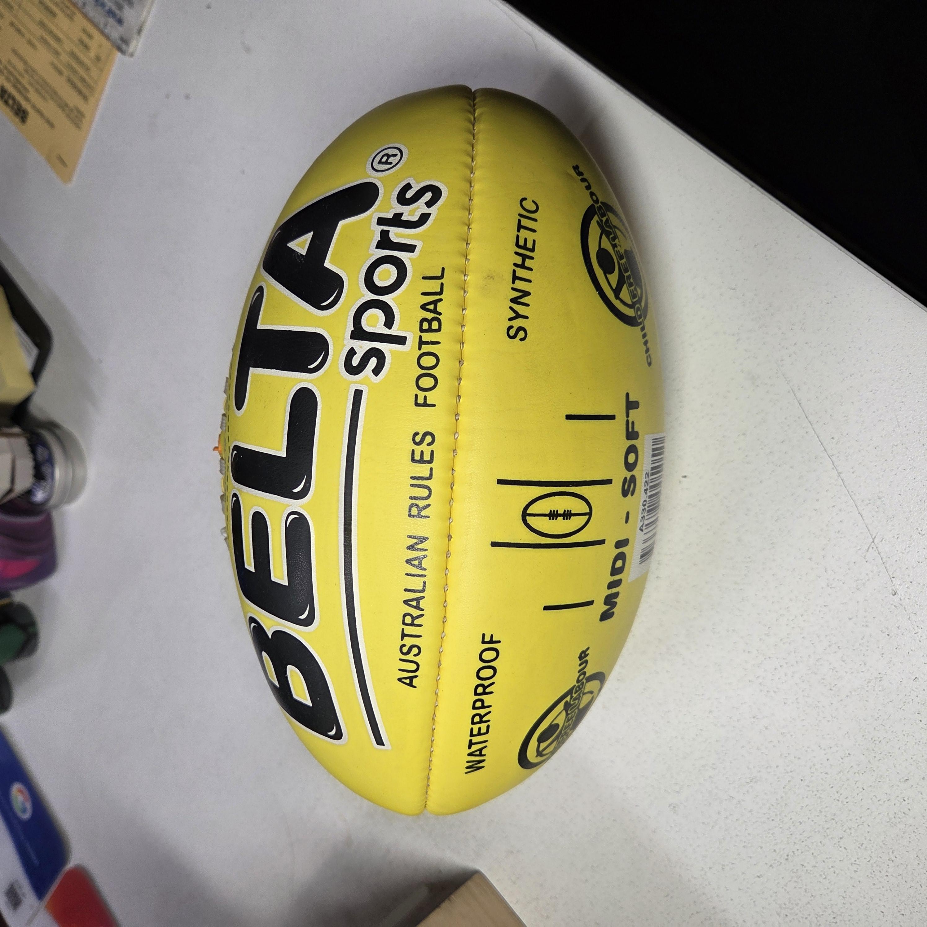 Footy AFL PVC Soft Touch Midi Fluro Yellow - Belta