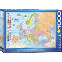 Map of Europe 1000pc Puzzle Eurographics - Lets Play Games