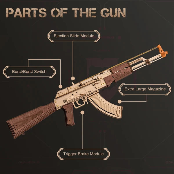 DIY Wooden AK-47 Assault Rifle ROKR - Games Wholesale
