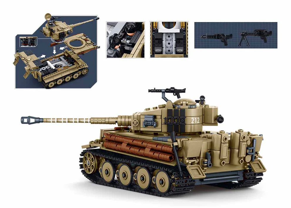 Model Bricks Tiger Tank scale 1:35 941pcs Sluban - Belta Brands