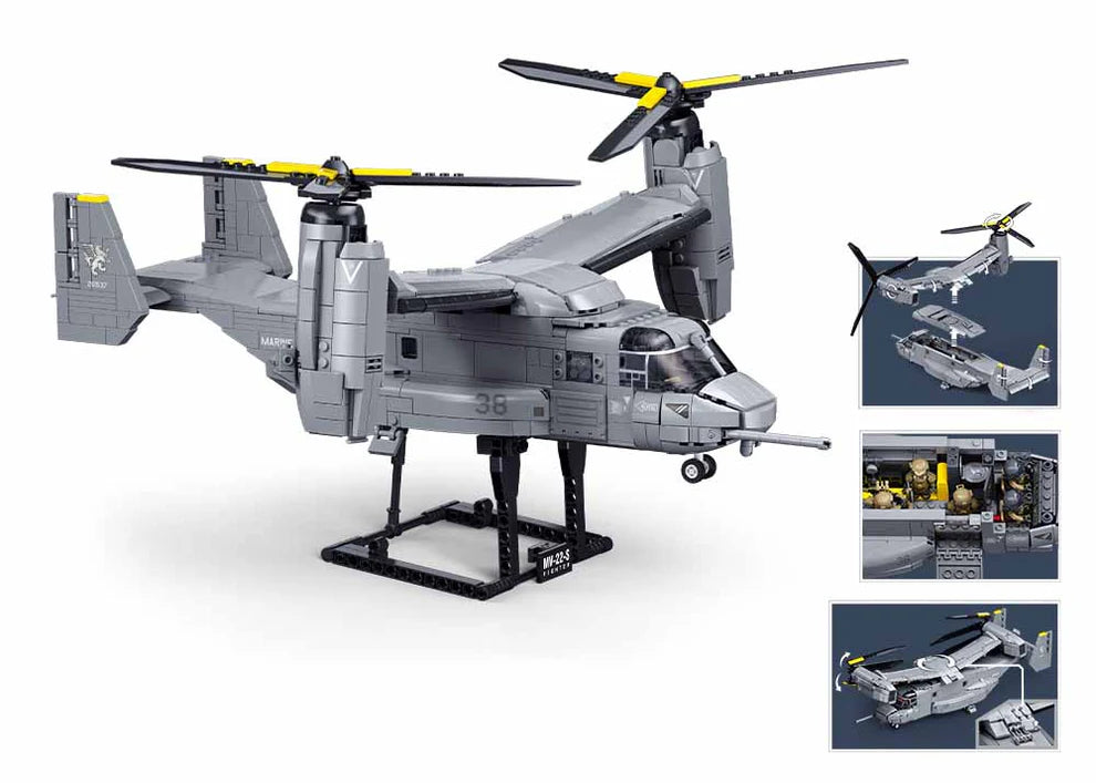 Model Bricks MV-22 Osprey scale 1:44 1142pcs Sluban - Belta Brands