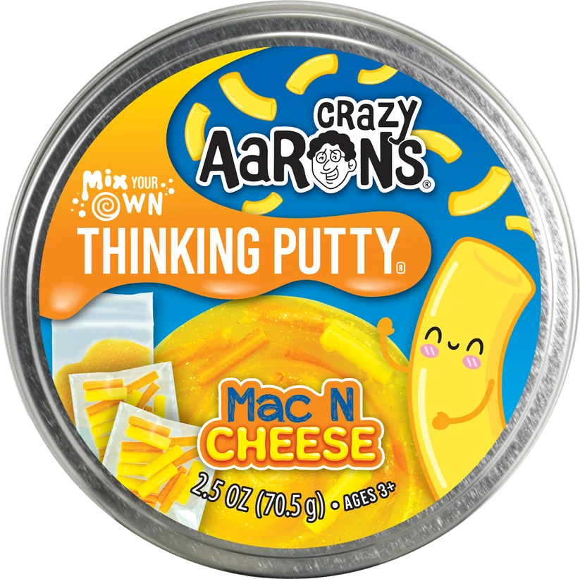 Crazy Aarons Thinking Putty 4 inch tin Mac N Cheese - Jazwares
