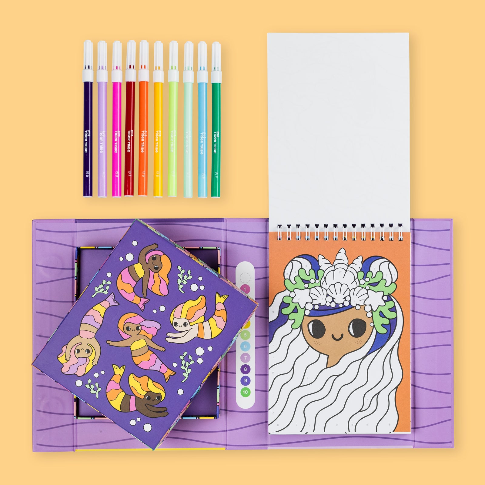 Colour By Numbers Mermaids & Friends - Tiger Tribe