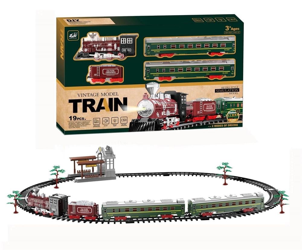 Vintage Model Train Set 19pcs - Zhong Jia Long