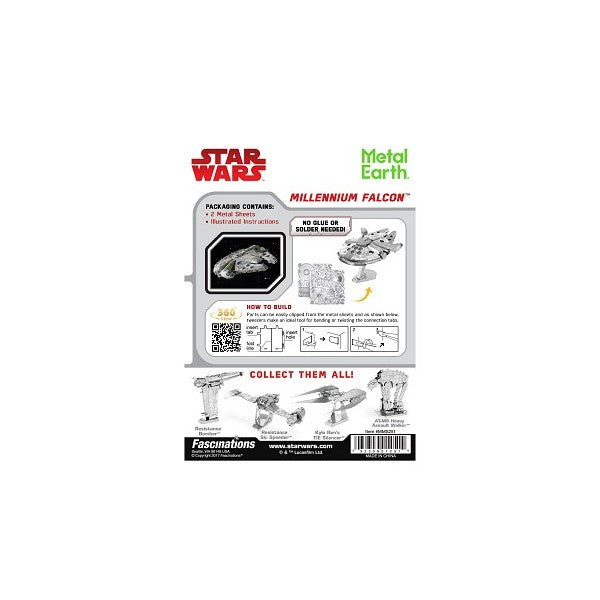 Star Wars Millennium Falcon 3D Steel Model Kit - Metal Earth