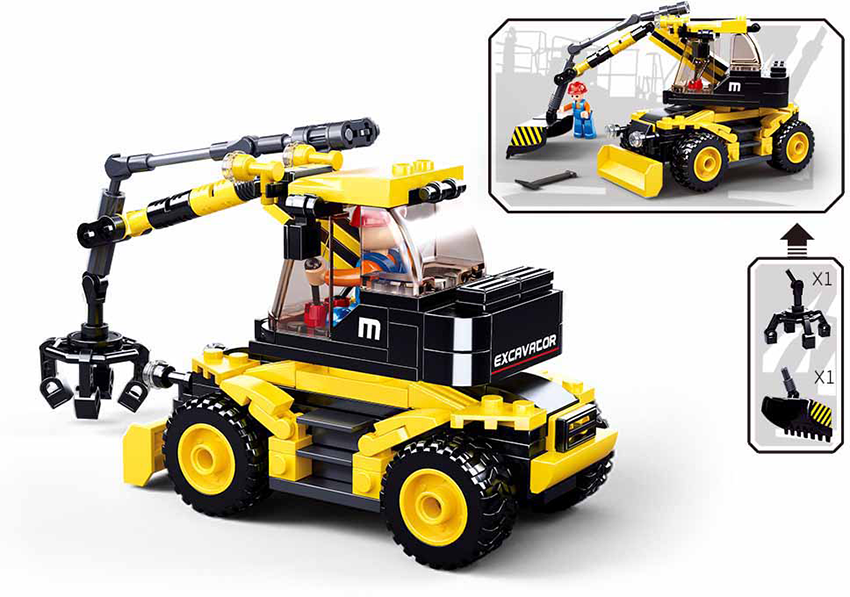 Sluban Town Construction Series Excavator/lifter 196pcs - Belta Brands