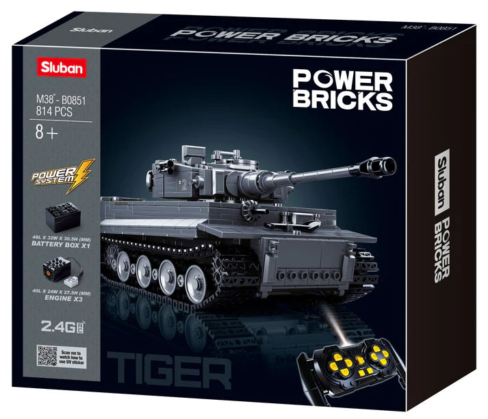 Powerbricks - RC Panzerkampfwagen TIGER Tank 814pcs Sluban - Belta Brands