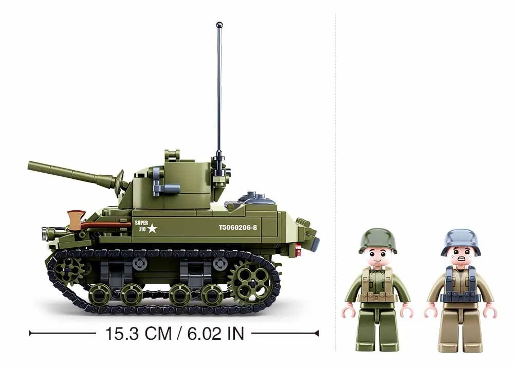 WW2 M5 Light Tank 344pcs - Sluban
