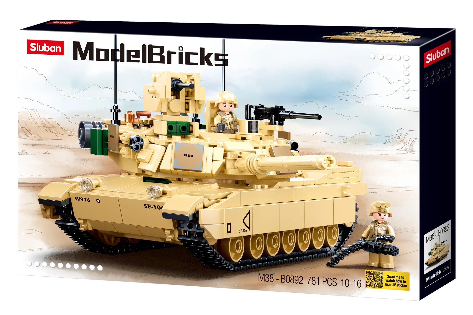 MB Abrams Main Battle Tank 781pcs - Sluban
