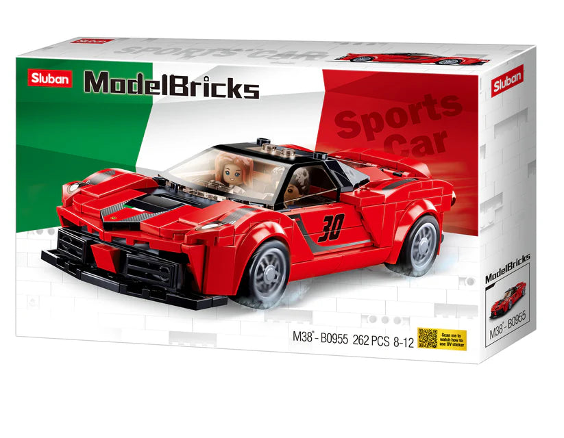 Model Bricks Red Racing Car 262pcs - Sluban