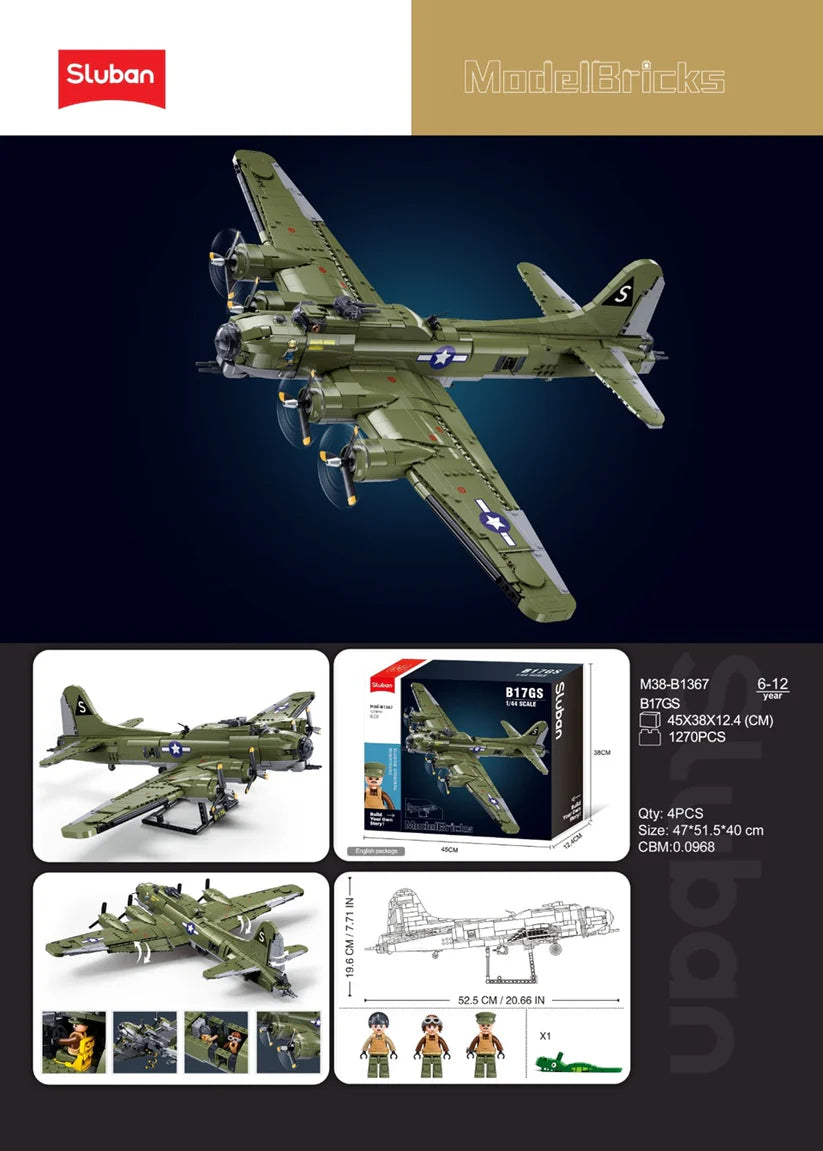 Model Bricks B-17GS Bomber Flying Fortres 1270pcs