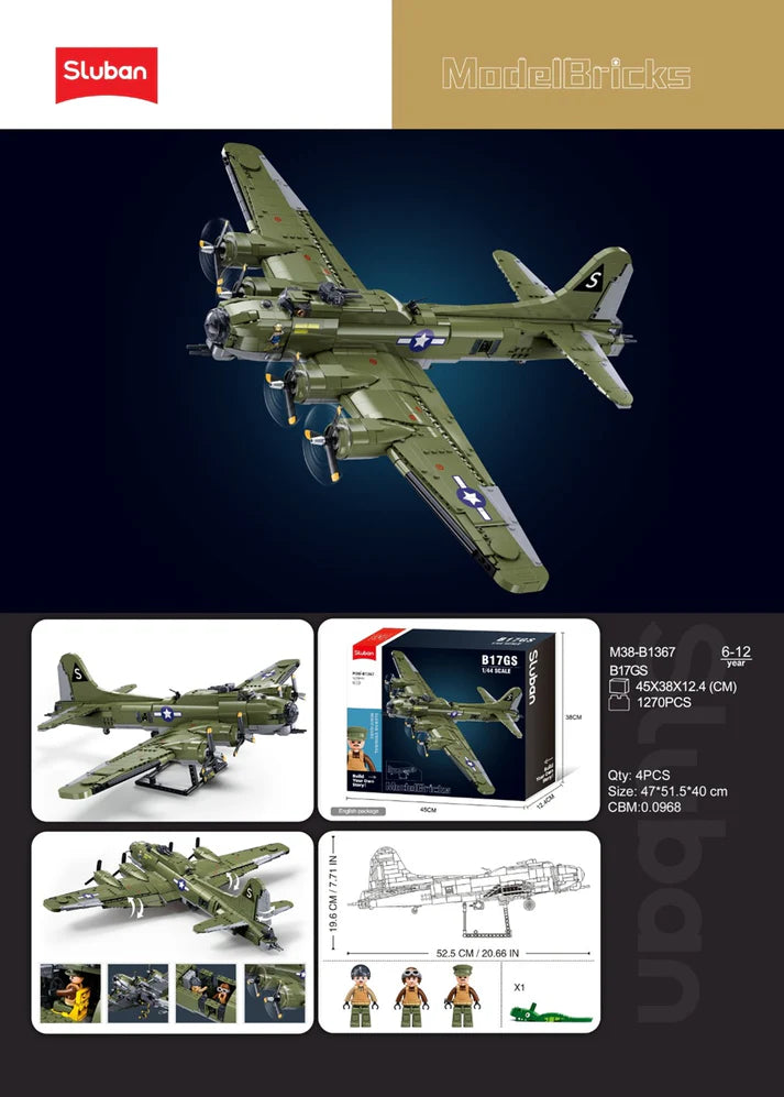 Model Bricks B-17GS Bomber Flying Fortres 1270pcs