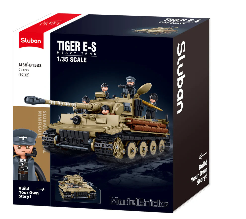 Model Bricks Tiger Tank scale 1:35 941pcs Sluban - Belta Brands