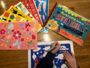Stencils & Pencils Wallet Letters Shapes Numbers - Mishmashed