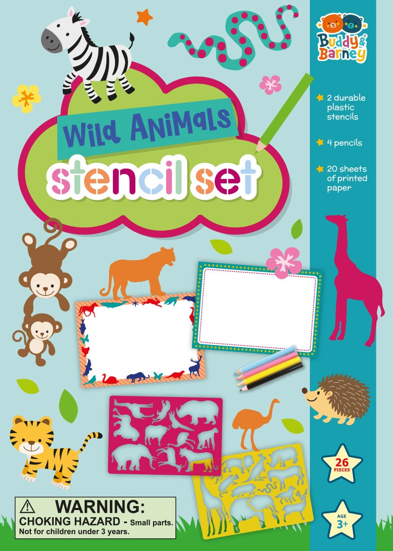 Stencils & Pencils Wallet Wild Animals - Mishmashed