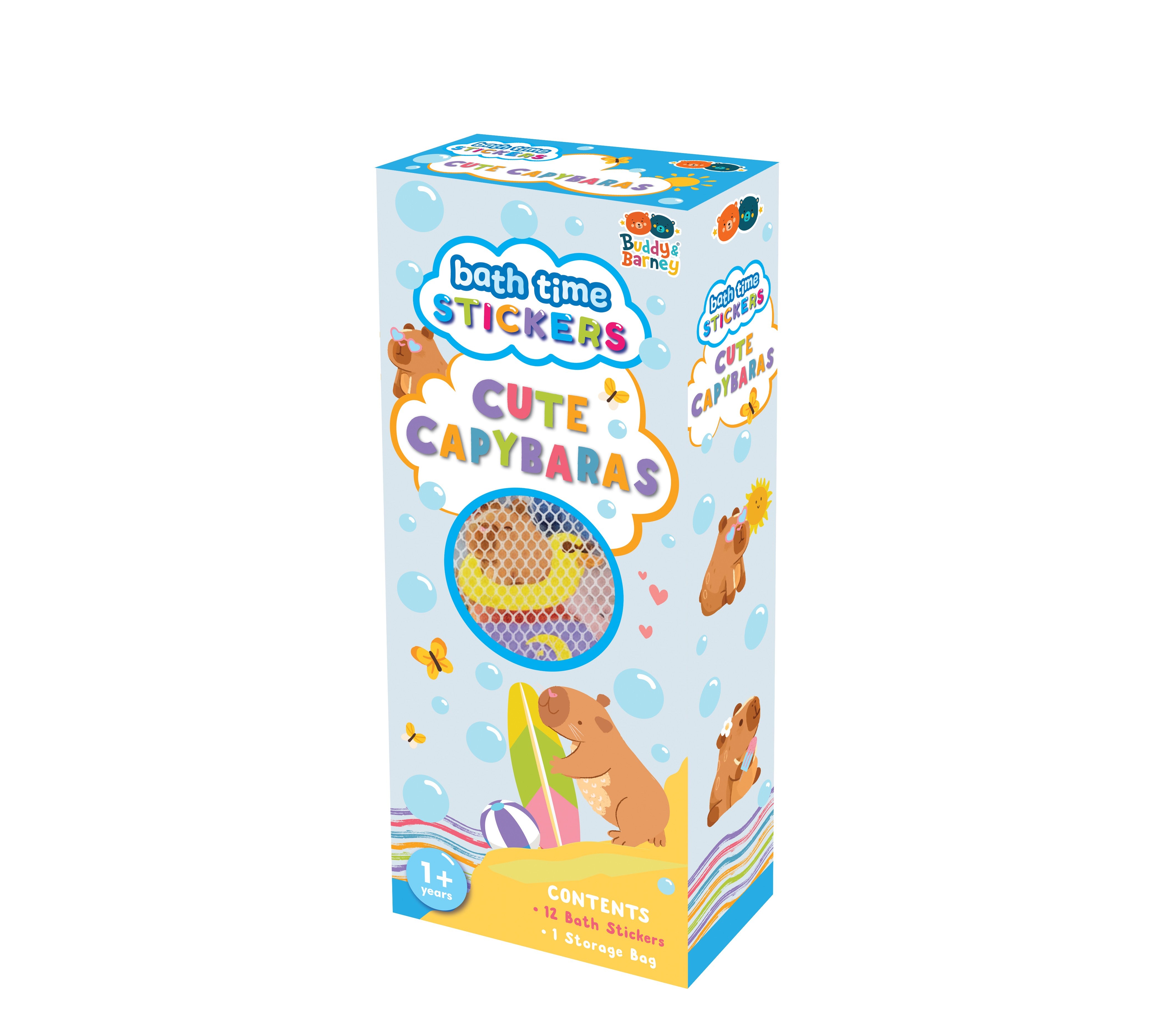Bath time Stickers Cute Capybaras Buddy & Barney - Mishmashed