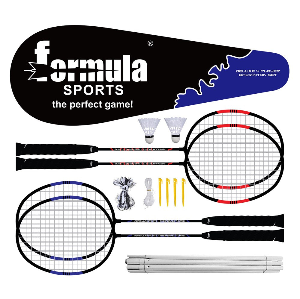 Deluxe 4 Player Badminton Set - Formula Sports
