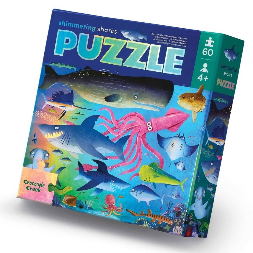Shimmering Shark Foil Puzzle 60pcs - Crocodile Creek