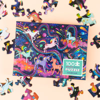 Holographic Puzzle 100pcs Unicorn Galaxy - Crocodile Creek