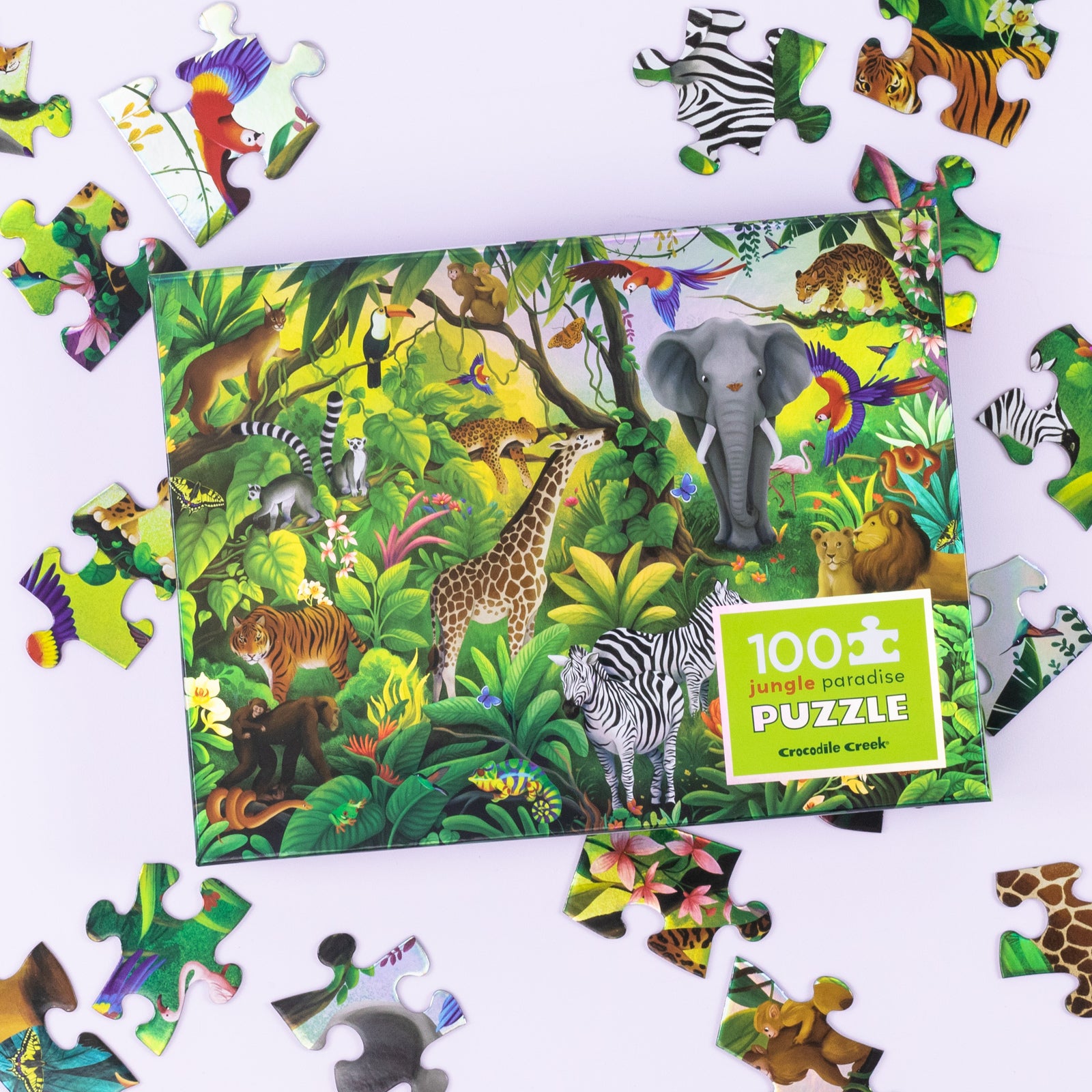 Holographic Puzzle 100pcs Jungle Paradise - Crocodile Creek