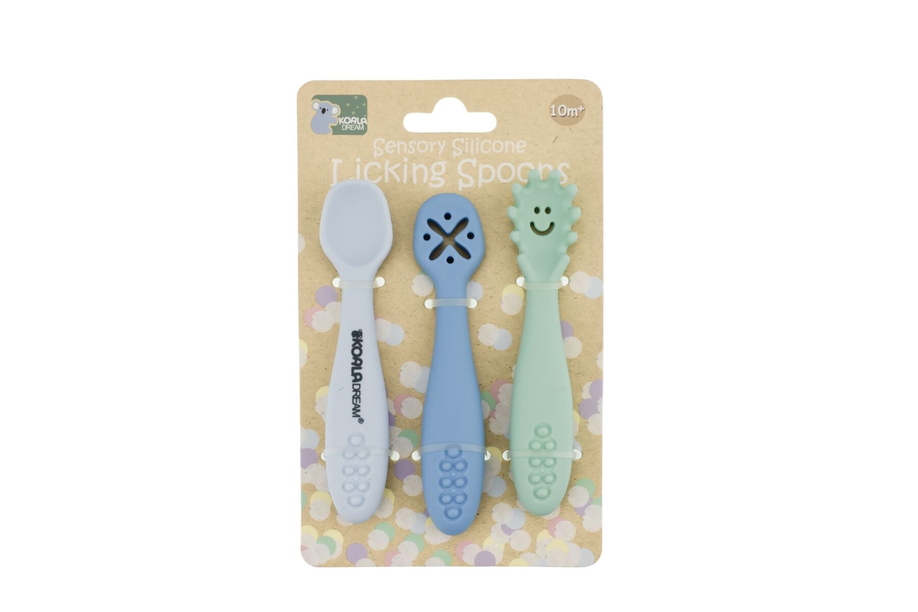 Sensory Silicone Licking Spoons Blue Green - Koala Dream