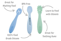 Sensory Silicone Licking Spoons Blue Green - Koala Dream