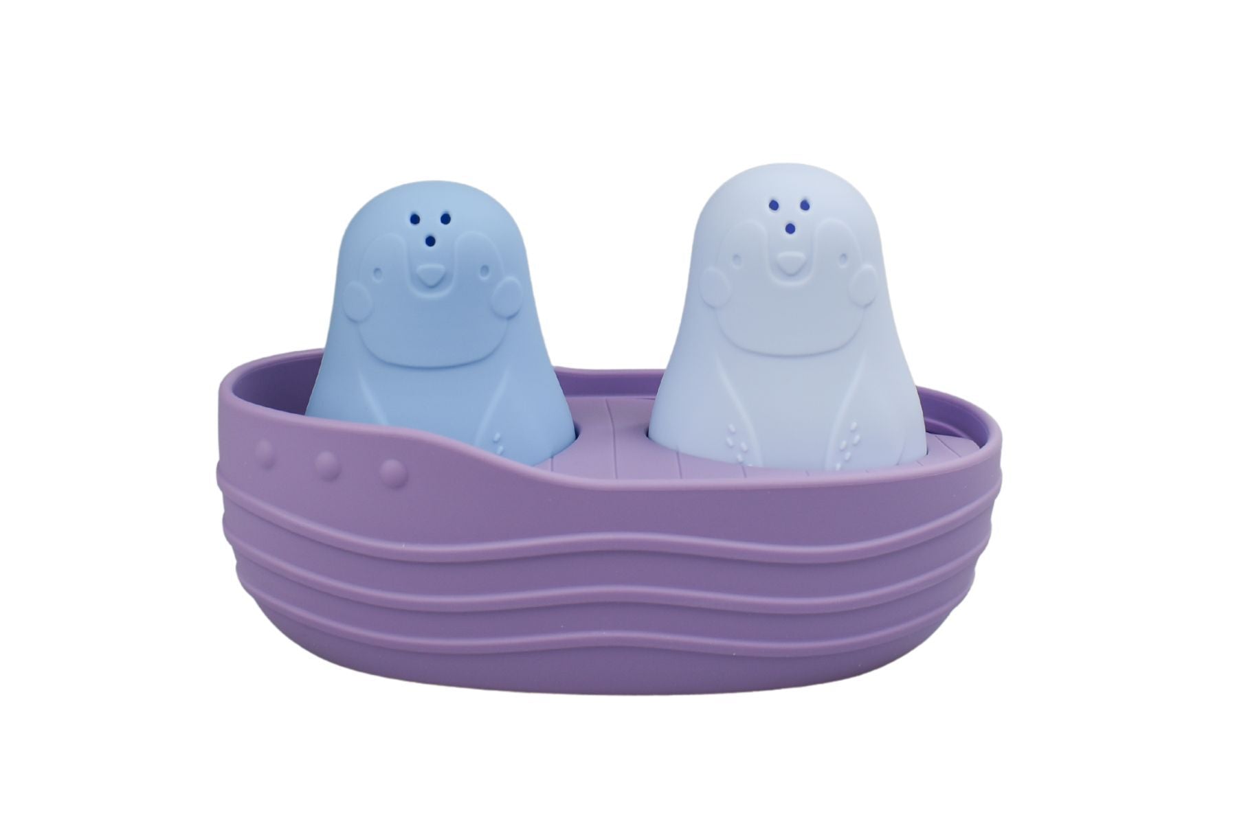 Silicone Bath Boat & Animal Squirter 2 Pack Blue & Purple Koala Dream - Eleganter