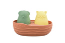 Silicone Bath Boat & Animal Squirter Green & Yellow 2 Pack Koala Dream - Eleganter