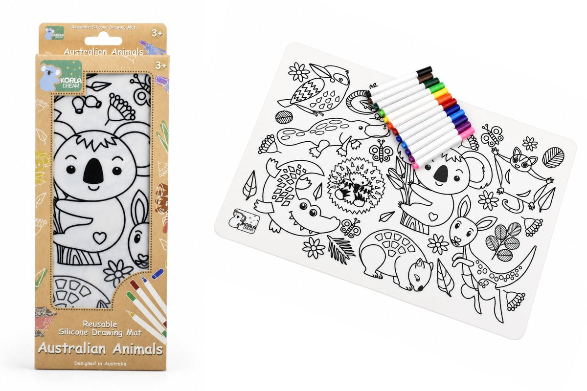 Reusable Silicone Drawing Mat Australian Animals - Eleganter