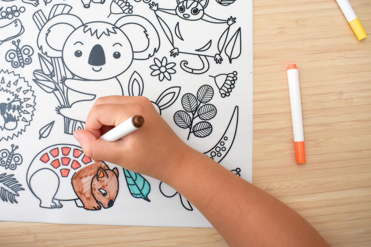 Reusable Silicone Drawing Mat Australian Animals - Eleganter