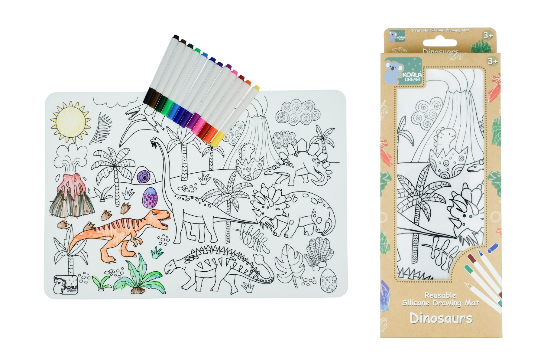 Reusable Silicone Drawing Mat Dinosaurs - Eleganter Aust.