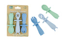 Silicon Animal Sensory Spoons - Blue/green - Koala Blue