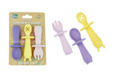 Silicon Animal Sensory Spoons - Pink/yellow - Koala Blue