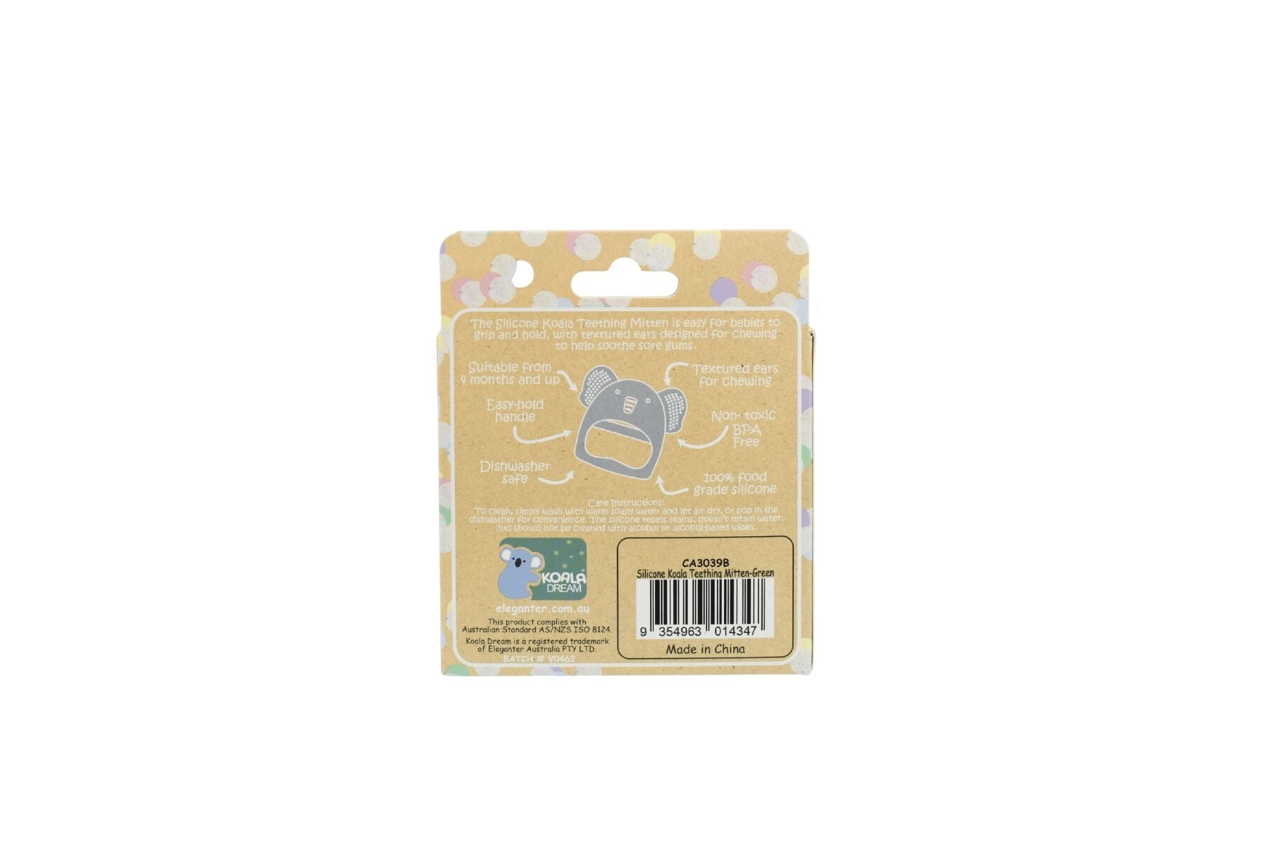 Koala Silicone Teething Mitten Blue - Eleganter