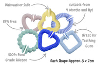 6 Piece Silicone Snap & Learn Sensory Teethers - Koala Dream