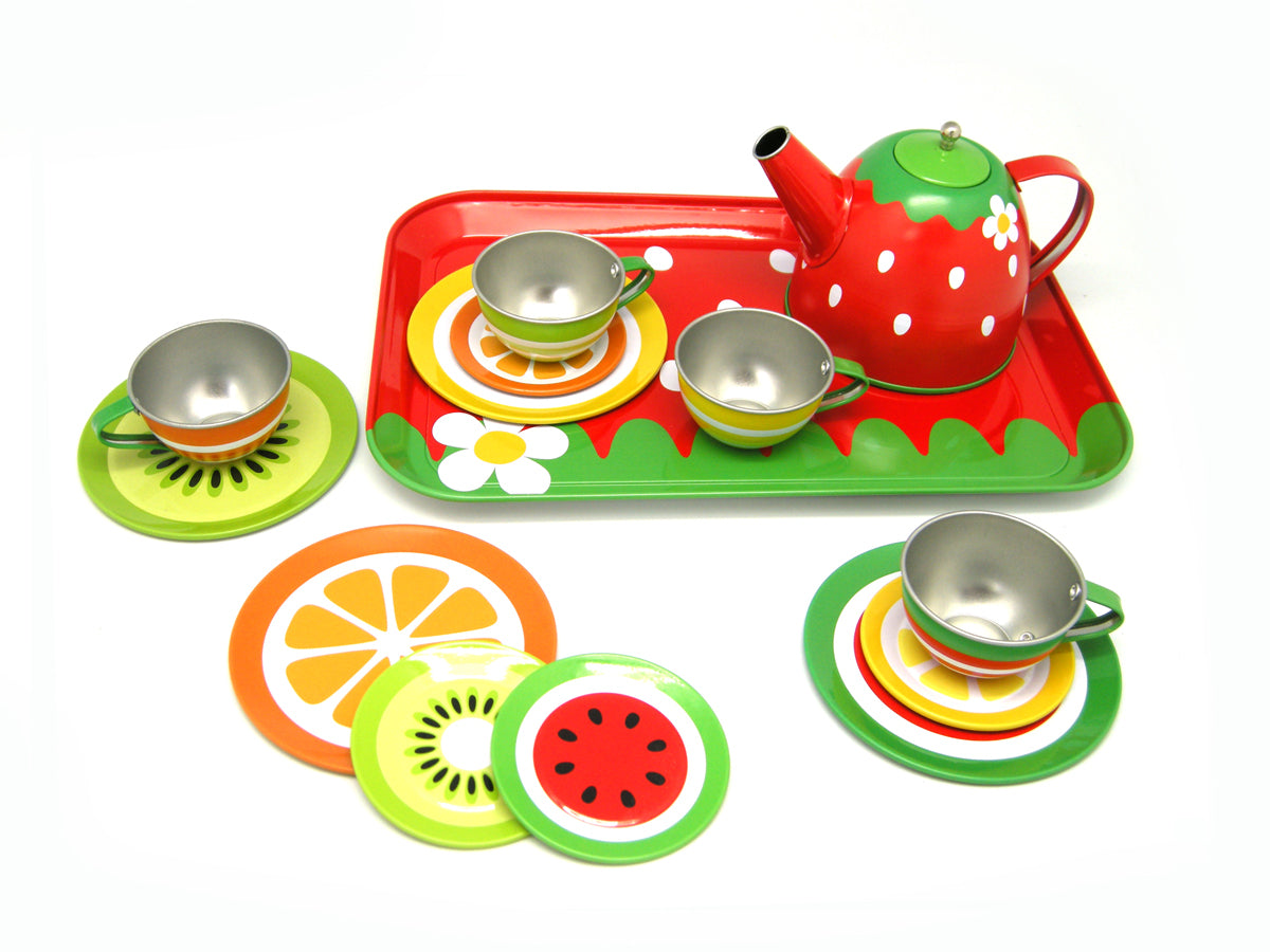 Tin Tea Set Fruit Design